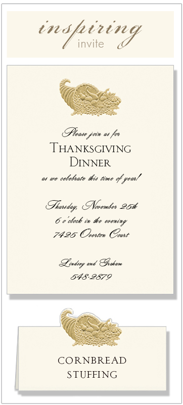 Cornucopia(1) Inspiring Invite: Formal Thanksgiving Dinner Invitation