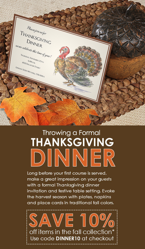 DinnerPromo(1) Let’s Talk Turkey! Save 10% on Fall Collection Items