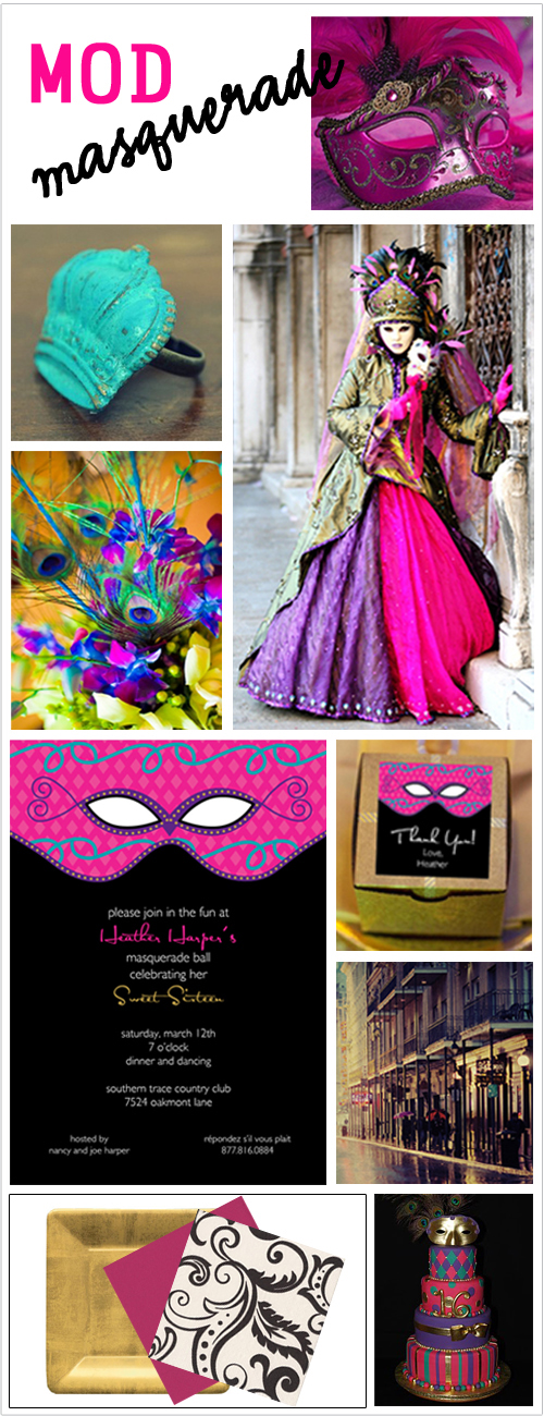 FinalMasquerade(1) {Party Idea} Mod Masquerade Sweet Sixteen