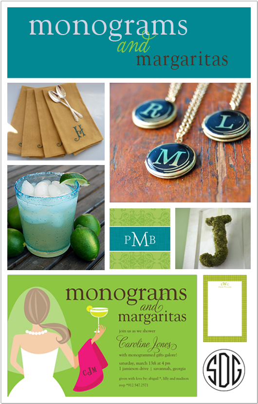 M&M Theme Party Thursday: Monograms & Margaritas Bridal Shower