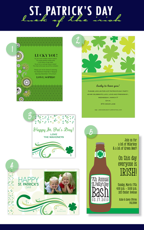 StPatricksDay Celebrate St. Pat's Day and Save 20% off Stationery