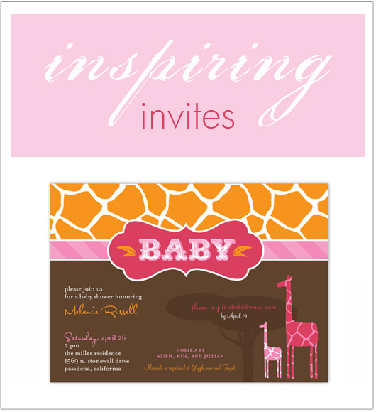 modgiraffe Mod Giraffe Girl: Baby Shower Invitation