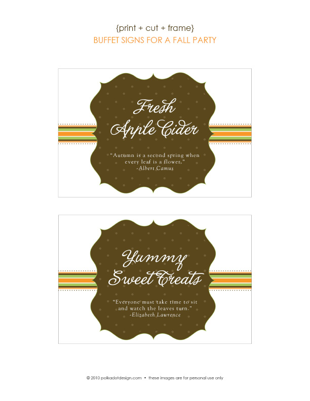 printandframe(1) DIY & Fall Party Printables: Buffet Table Signs