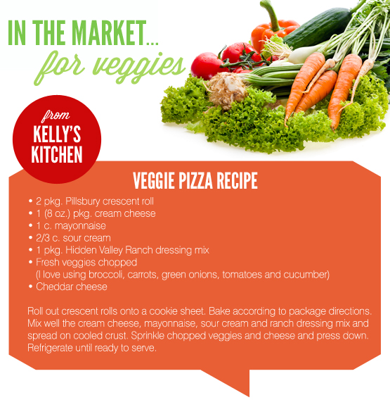 SpringFarmersMarkets1 {DIY} Recipe: Kelly's Vegetable Pizza Recipe