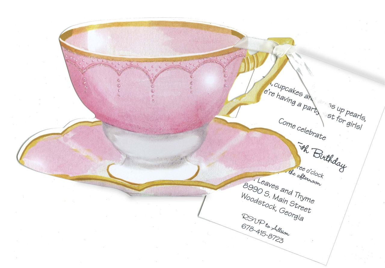 Pink Tea Cup Tea Party Invitation
