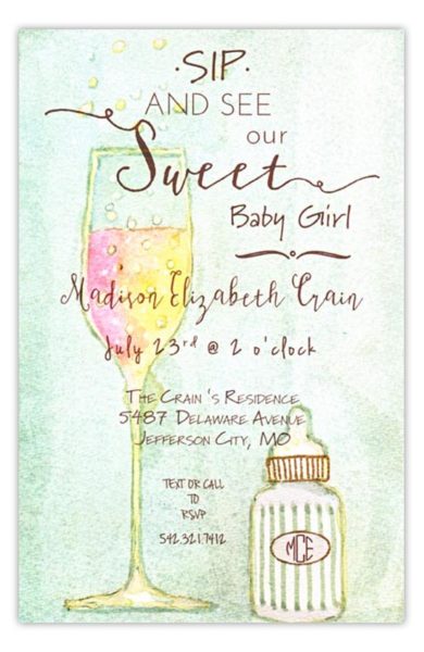 3A415-Sipping-Sip-and-See-Baby-Shower-Invitations-390x600 Baby Shower Wording Ideas