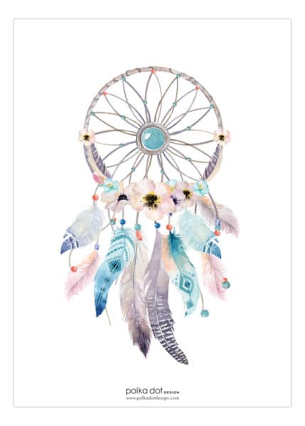 Boho-Feathers-Dream-Catcher-Baby-Shower-Invitations-Back-429x600 Dream Catcher Baby Shower Invitation