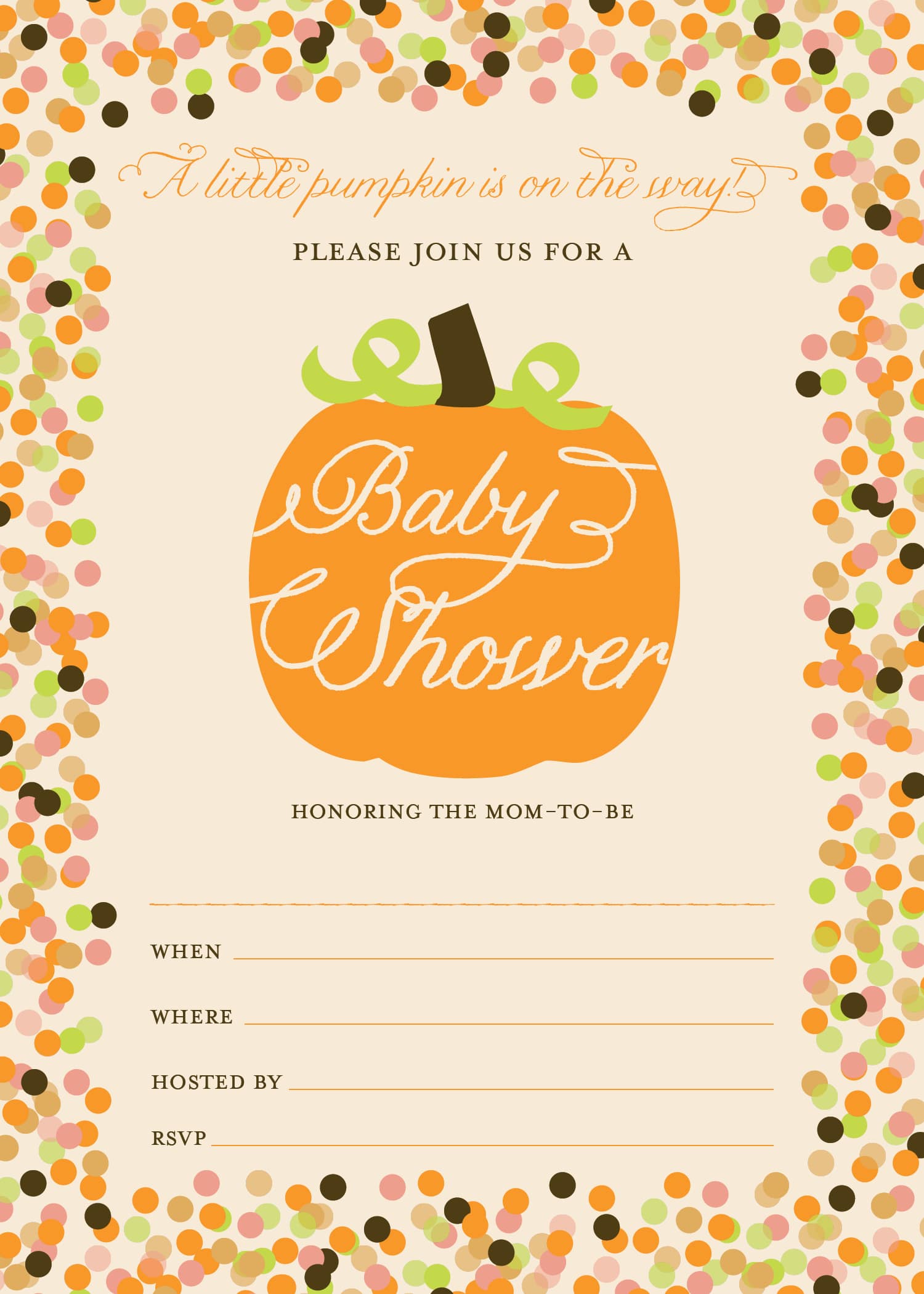 Free Printable Baby Shower Invitations for Fall Baby Showers