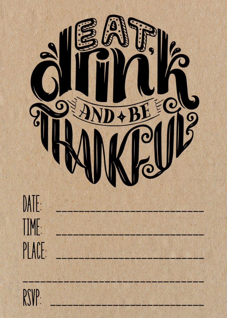 Free Thanksgiving Invitation Printable