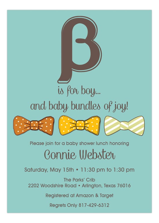 B is for boy unique boy baby shower invitations