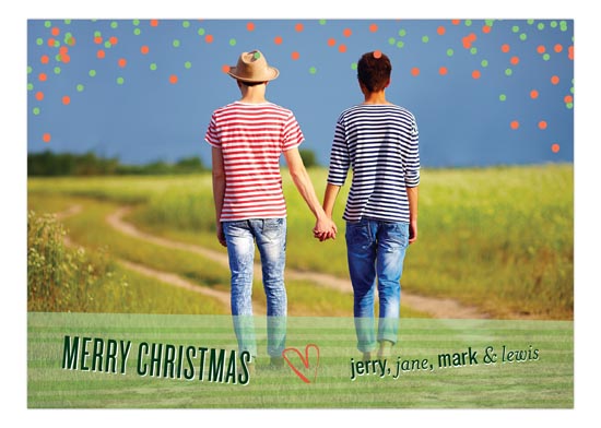 Red-and-Green-Christmas-Falling-Confetti-Photo-Card Create Custom Holiday & Christmas Photo Cards