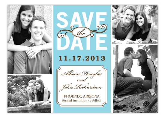 aqua-elegant-photo-collage-photo-card-pcdd-pp57sd1101pcdd When to Send Out Save the Dates