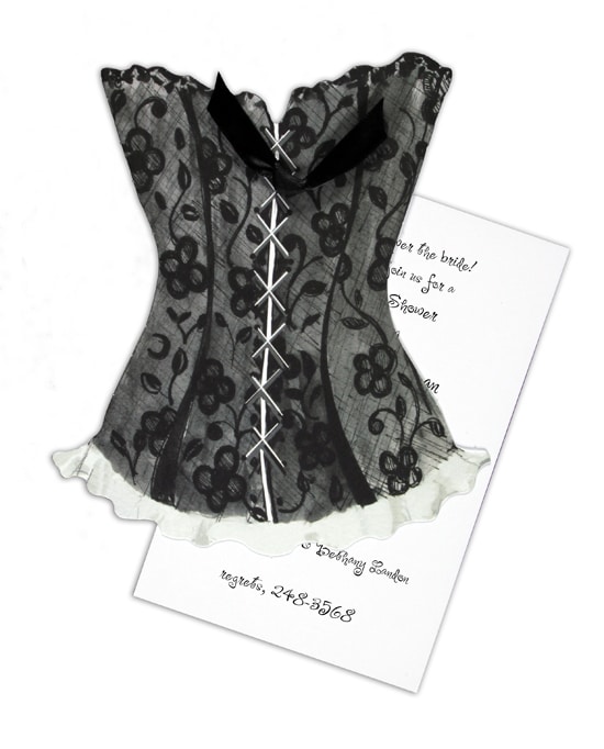 Lingerie Shower Corset Invitation Templates