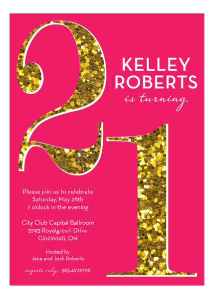 pink-glitter-twenty-one-invitation-pddd-np57py1230-429x600 Party Invitation Wording Ideas