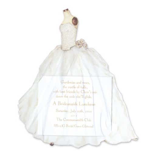 ss123g-Bridal Gown Invitation with Tulle and Glitter